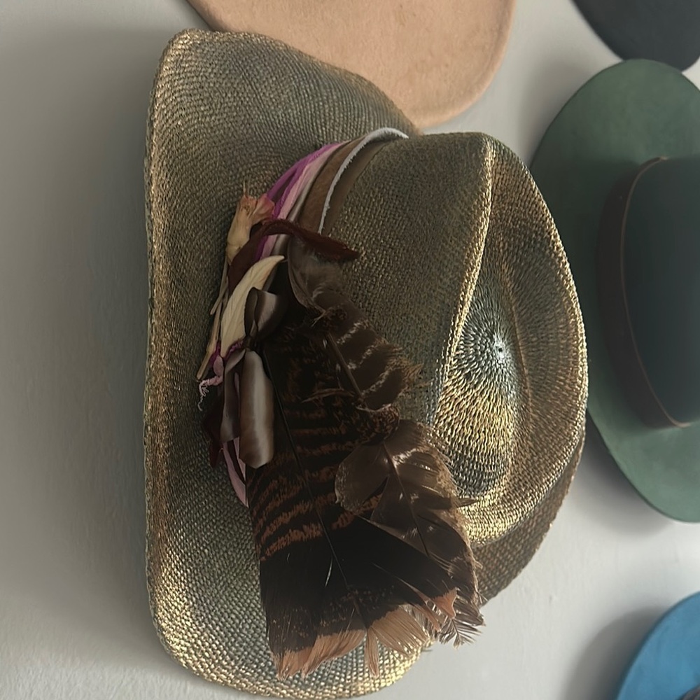 Custom Leather & Feather Cowgirl Hat